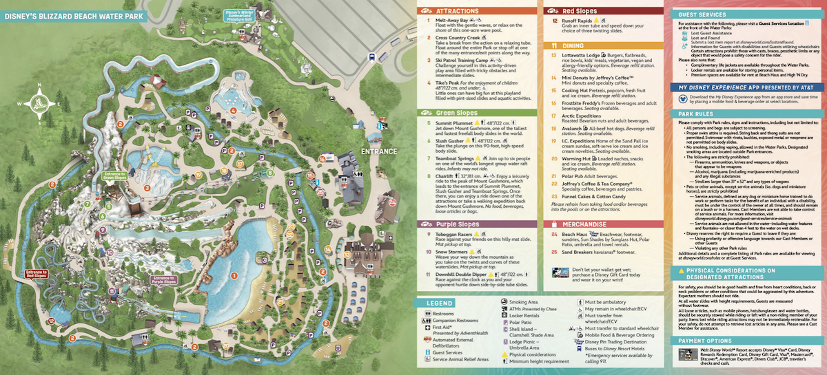 Disney World water park map